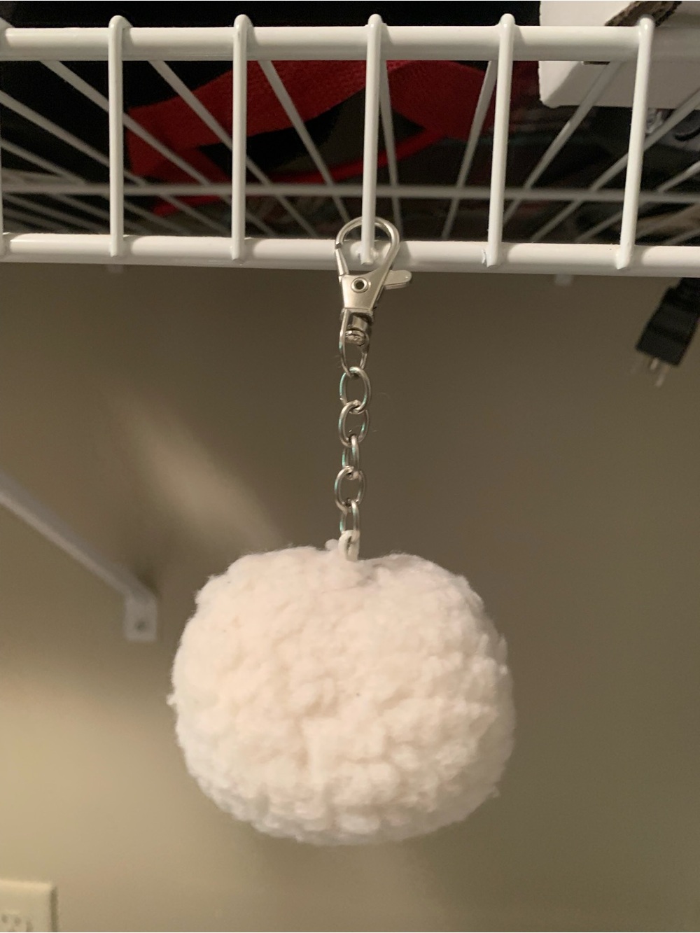 Hobby Lobby White Pom Pom Keychain Bag Charm